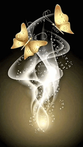 A Butterfly With The Number 21 On Its Wings Is Surrounded By Smoke GIF