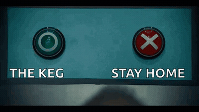 A Button That Says The Keg On It GIF