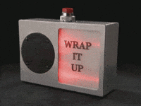 A Button That Says Wrap It Up Is Lit Up Red GIF