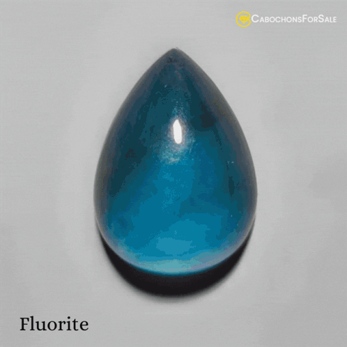 A Cabochons For Sale Ad With A Blue Fluorite Cabochon GIF