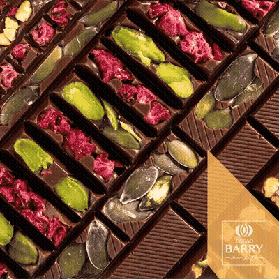 A Cacao Barry Chocolate Bar With Nuts And Berries GIF