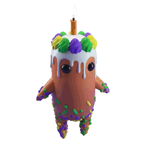 A Cake With Sprinkles And A Candle On Top Of It Sticker
