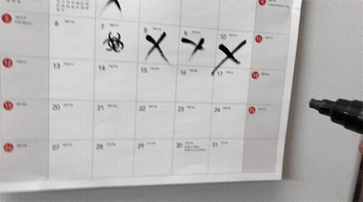 A Calendar For July 2020 Is Being Written On GIF