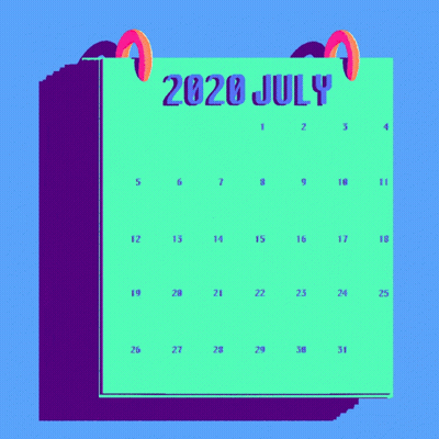 A Calendar For July 2020 With 100 Days Till Election Written On It GIF