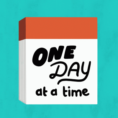 A Calendar That Has The Words One Day At A Time On It GIF