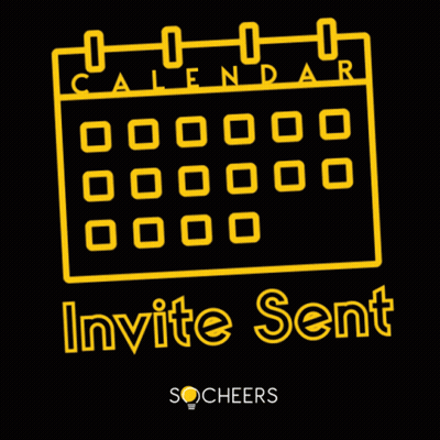 A Calendar With The Words " Invite Sent " Underneath It GIF