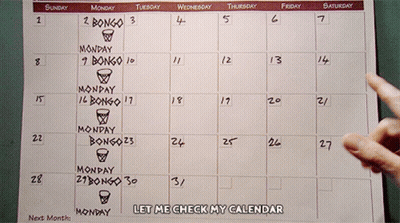 A Calendar With The Words Let Me Check My Calendar Written On It GIF