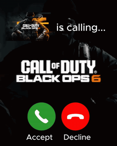 A Call Of Duty Black Ops 6 Advertisement With A Green Accept And Red Decline Button GIF