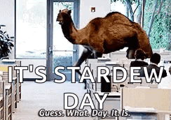 A Camel Is Standing On Top Of A Desk In An Office . GIF