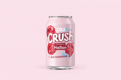 A Can Of Loka Crush Paron Sits On A Table GIF