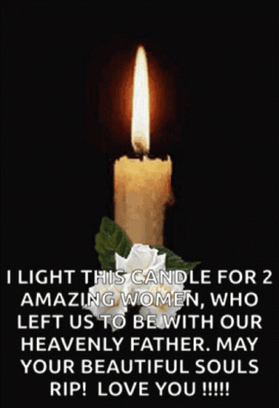 A Candle With A Flower On It Is Lit Up And Says I Light This Candle For 2 Amazing Women GIF