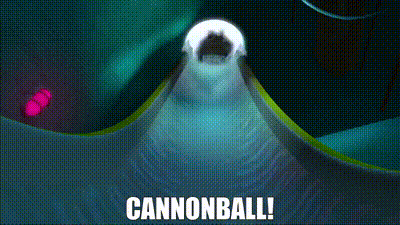 A Cannonball Is Being Thrown Down A Hill In A Video Game GIF