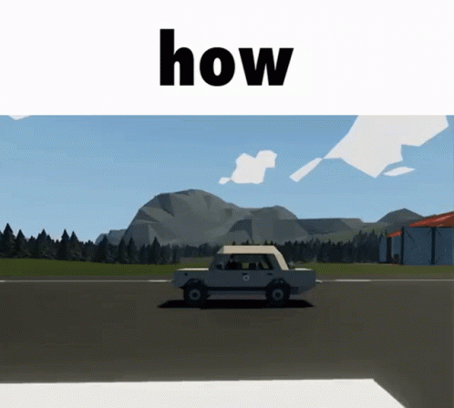 A Car Is Driving Down A Road And The Word How Is On The Bottom GIF