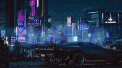 A Car Is Driving Down A Street With A Sign That Says ' Tokyo ' On It GIF