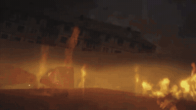 A Car Is On Fire In The Dark GIF