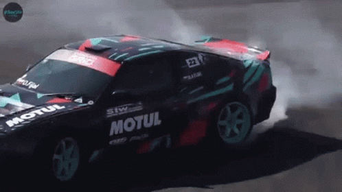 A Car That Has Motul Written On The Side Of It GIF