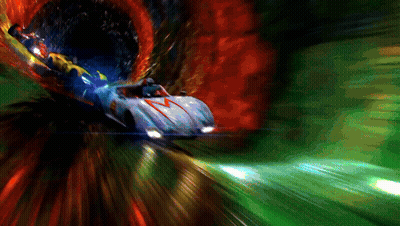 A Car With The Number 7 On It Is Driving Through A Tunnel GIF