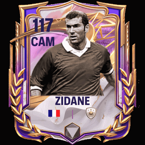 A Card Of Zidane With 117 Cam On It GIF