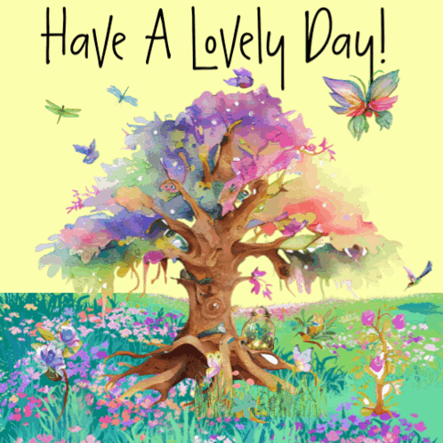 A Card That Says Have A Lovely Day On It GIF
