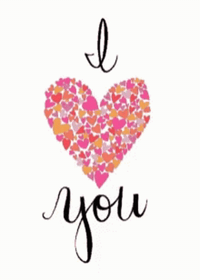A Card That Says I Love You With A Heart Made Up Of Smaller Hearts GIF