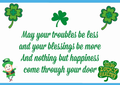 A Card That Says May Your Troubles Be Less And Your Blessings Be More GIF