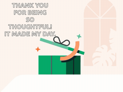 A Card That Says Thank You For Being Thoughtful It Made My Day GIF