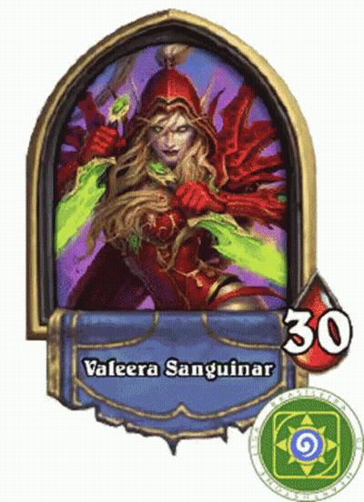 A Card That Says Valera Sanguinar And Has The Number 30 On It GIF