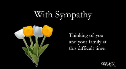 A Card That Says With Sympathy On It GIF
