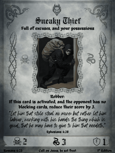 A Card With A Picture Of A Thief On It GIF
