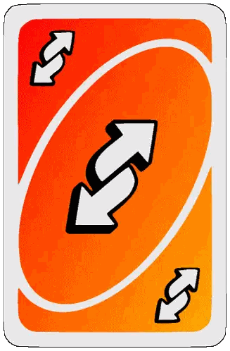 A Card With Two Arrows Pointing In Opposite Directions On It Sticker