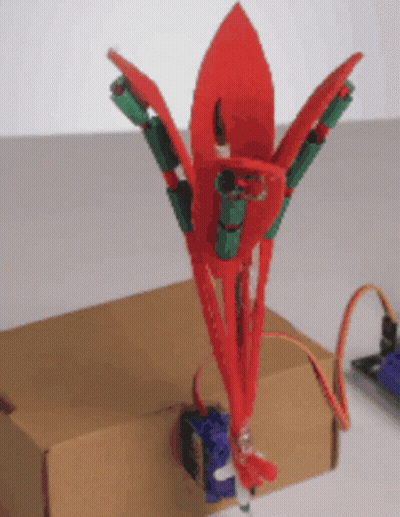 A Cardboard Box With A Red And Green Object On It GIF