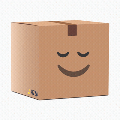 A Cardboard Box With A Smiling Face On It GIF