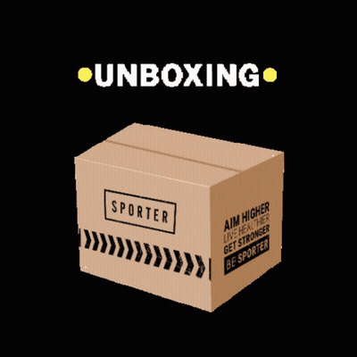A Cardboard Box With The Word Sporter On The Side GIF