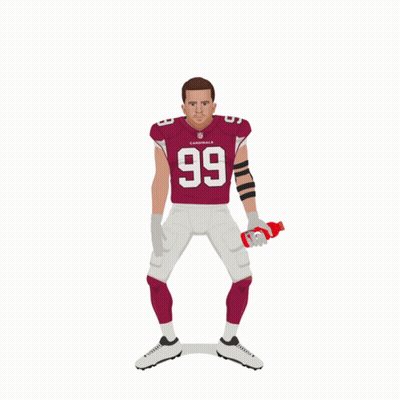 A Cardinals Football Player Holding A Red Gatorade Bottle GIF