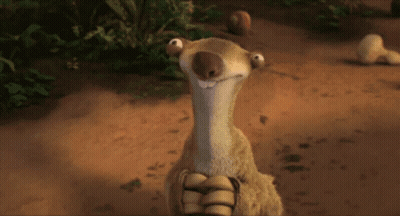 A Cartoon Aardvark Is Holding Something In Its Hand GIF
