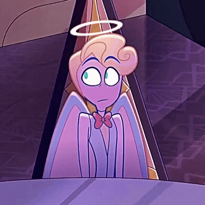 A Cartoon Angel With A Halo On His Head And A Bow Tie GIF