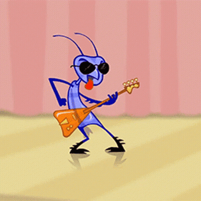 A Cartoon Ant Is Playing A Guitar With Sunglasses On GIF