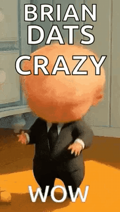 A Cartoon Baby In A Suit And Tie Is Dancing In A Room . GIF