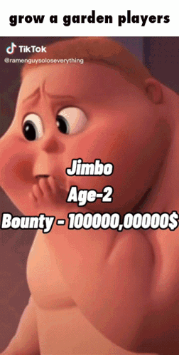A Cartoon Baby With The Words Grow A Garden Players Written On It GIF