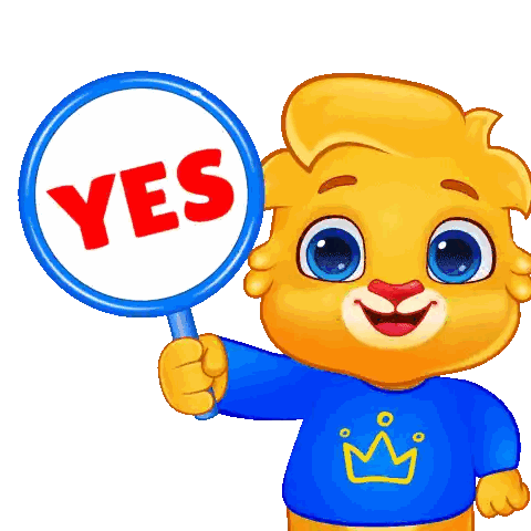 A Cartoon Bear Holding A Sign That Says Yes Sticker