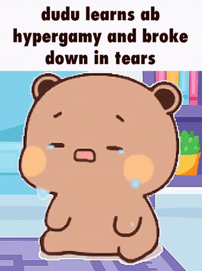A Cartoon Bear Is Crying With The Words Dudu Learns Ab Hypergamy And Broke Down In Tears GIF