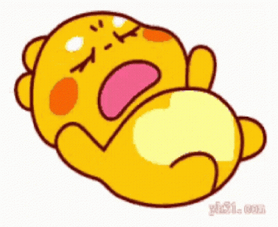 A Cartoon Bear Is Laying On Its Back With Its Eyes Closed . GIF