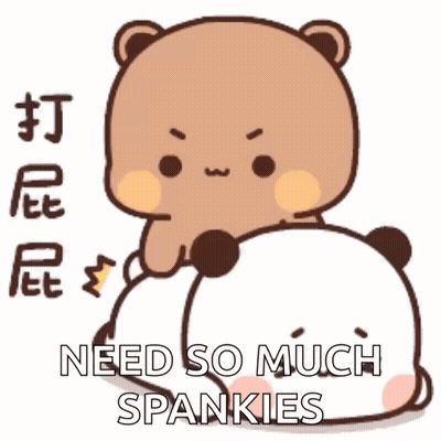 A Cartoon Bear Is Laying On Top Of A Panda Bear . GIF