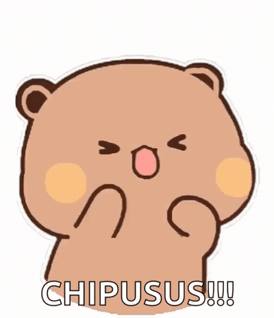 A Cartoon Bear Is Making A Funny Face And Saying Chipusus !!! GIF