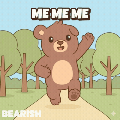 A Cartoon Bear Is Running Down A Path With The Words Meme Me Above It GIF