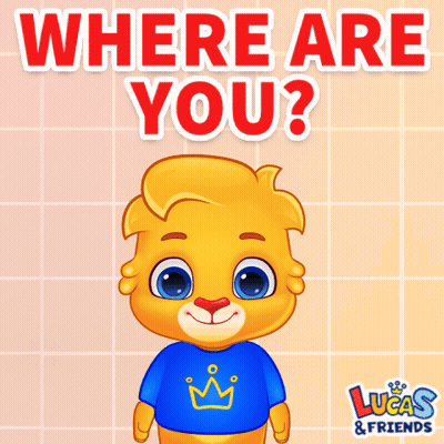 A Cartoon Bear Is Scratching His Head With The Words " Where Are You " Behind Him GIF