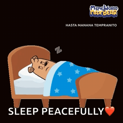 A Cartoon Bear Is Sleeping In A Bed With A Blue Blanket GIF