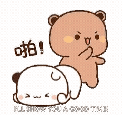 A Cartoon Bear Is Standing Next To A Panda Bear And Giving It A Piggyback Ride . GIF