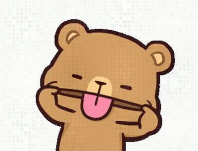 A Cartoon Bear Is Sticking Out Its Tongue GIF