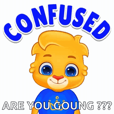 A Cartoon Bear Is Wearing A Blue Shirt That Says Confused GIF